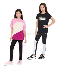 NEW GIRLS PUMA 2 PIECE ACTIVE SET SHORT SLEEVE TEE SHIRT AND LEGGING  VARIETY
