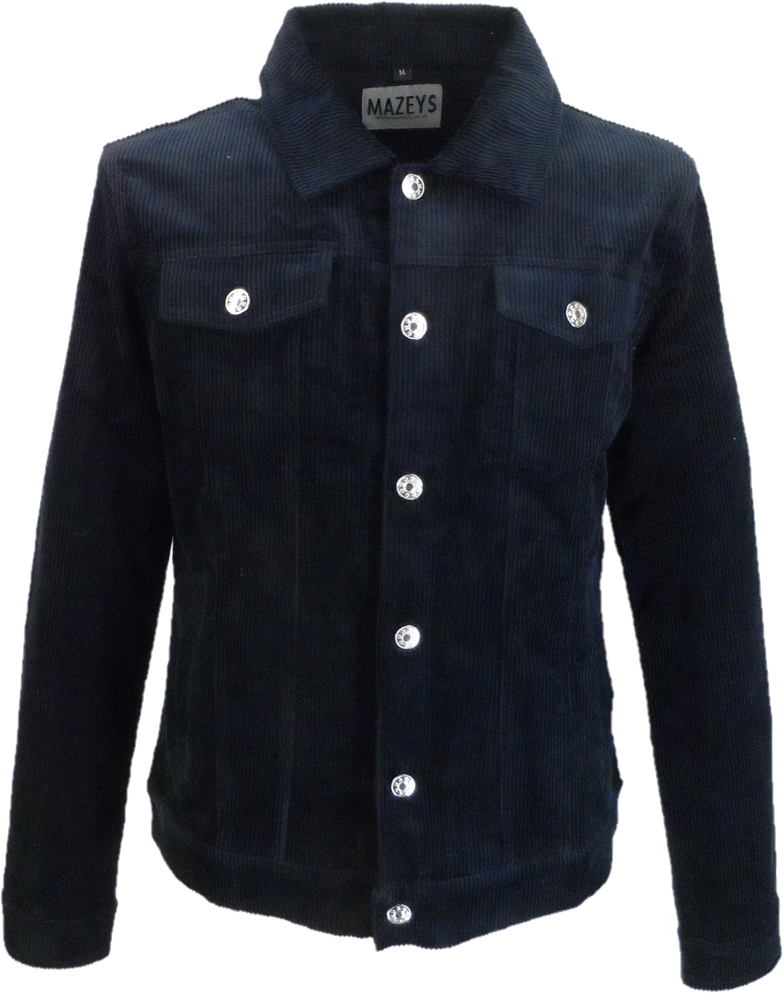 Mens 60s Retro Vintage Navy Blue Cord Western Trucker Jacket …