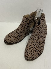 NWT Cat  Jack Girls  Brown  Black Zip Up Animal Print Booties Size 4