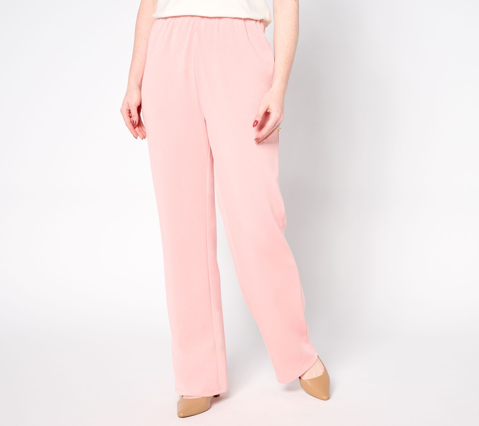 BEAUTIFUL by Lawrence Zarian Women's Pants Sz M Regular Pull-On Pink A680698