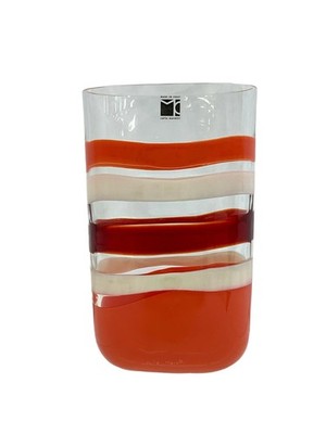 Carlo Moretti I Piccoli Valen Murano Glass Vase 21cm, signed