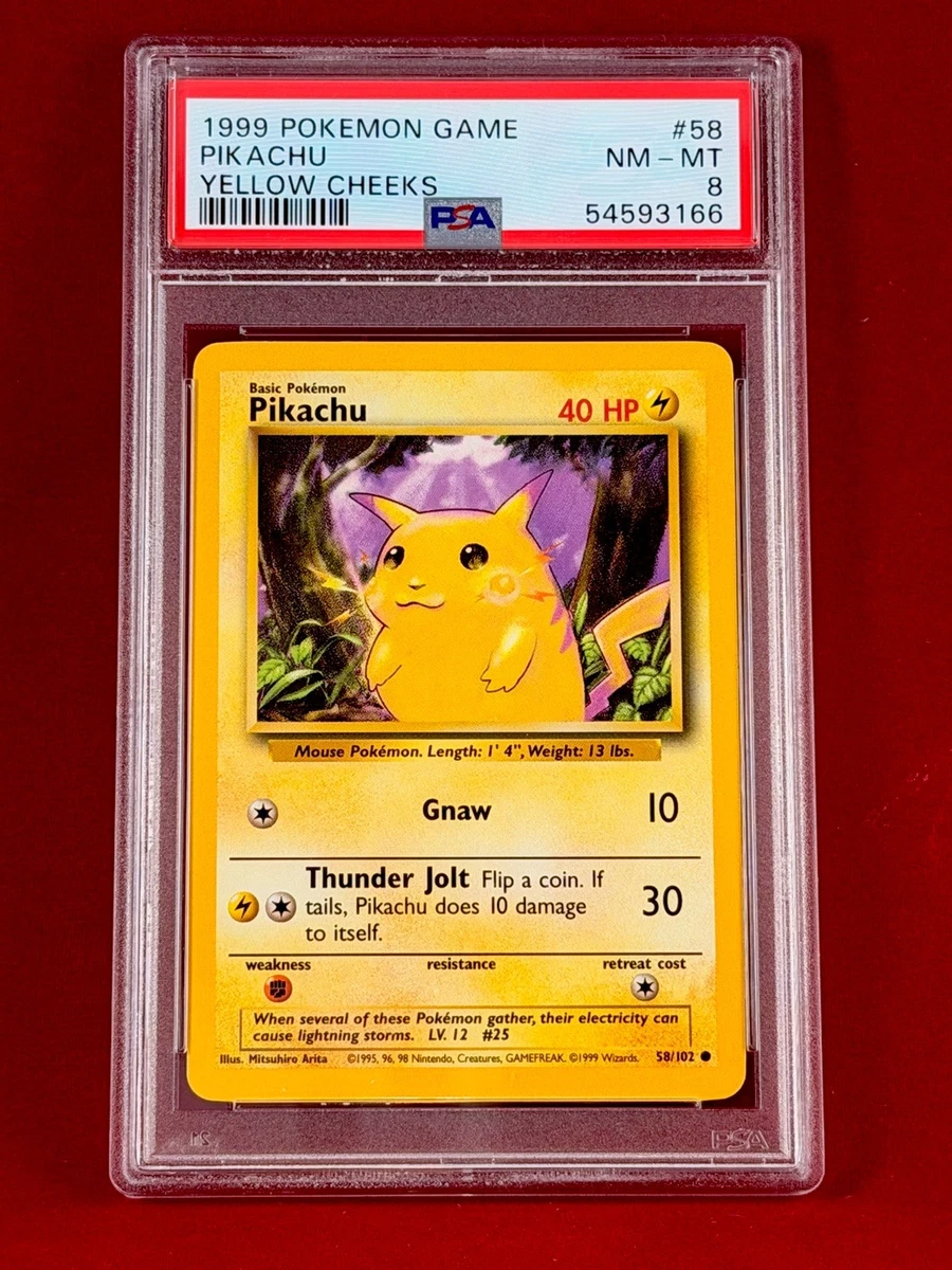 Pokémon TCG Base Set Pikachu Grade 8 Individual Collectible Card