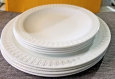 8 PC SET WHITE PYROCERAM  TABLEWARE BY CORNING - 4 DINNER PLATES 4 SALAD PLATES