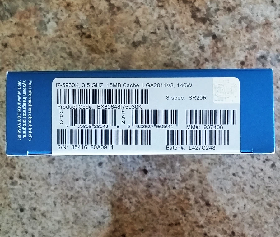 Intel Core i7-5930K Haswell-E 3.5GHz UNLOCKED Six-Core Sealed NEW - Image 3 of 4