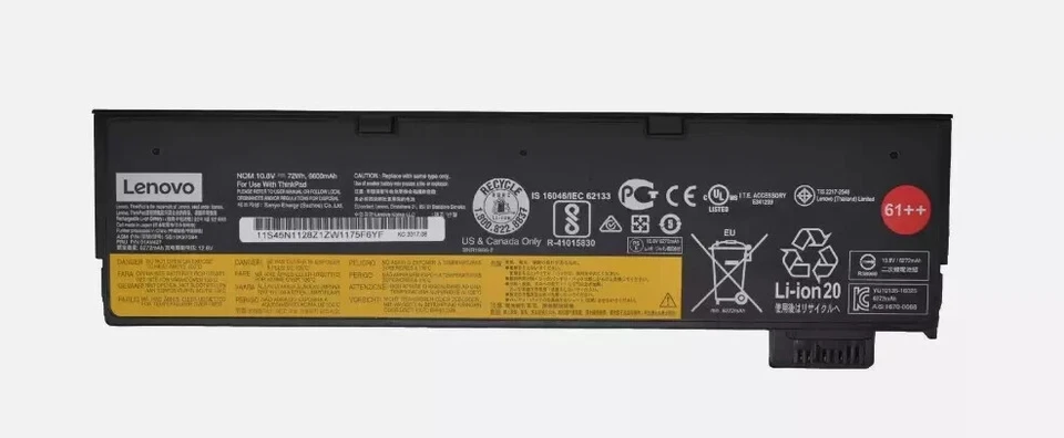 Nueva Batería Original 6 Celdas 61++ 72WHR Lenovo Thinkpad T470 T480 T570 T580 P51s Foto 3 de 4