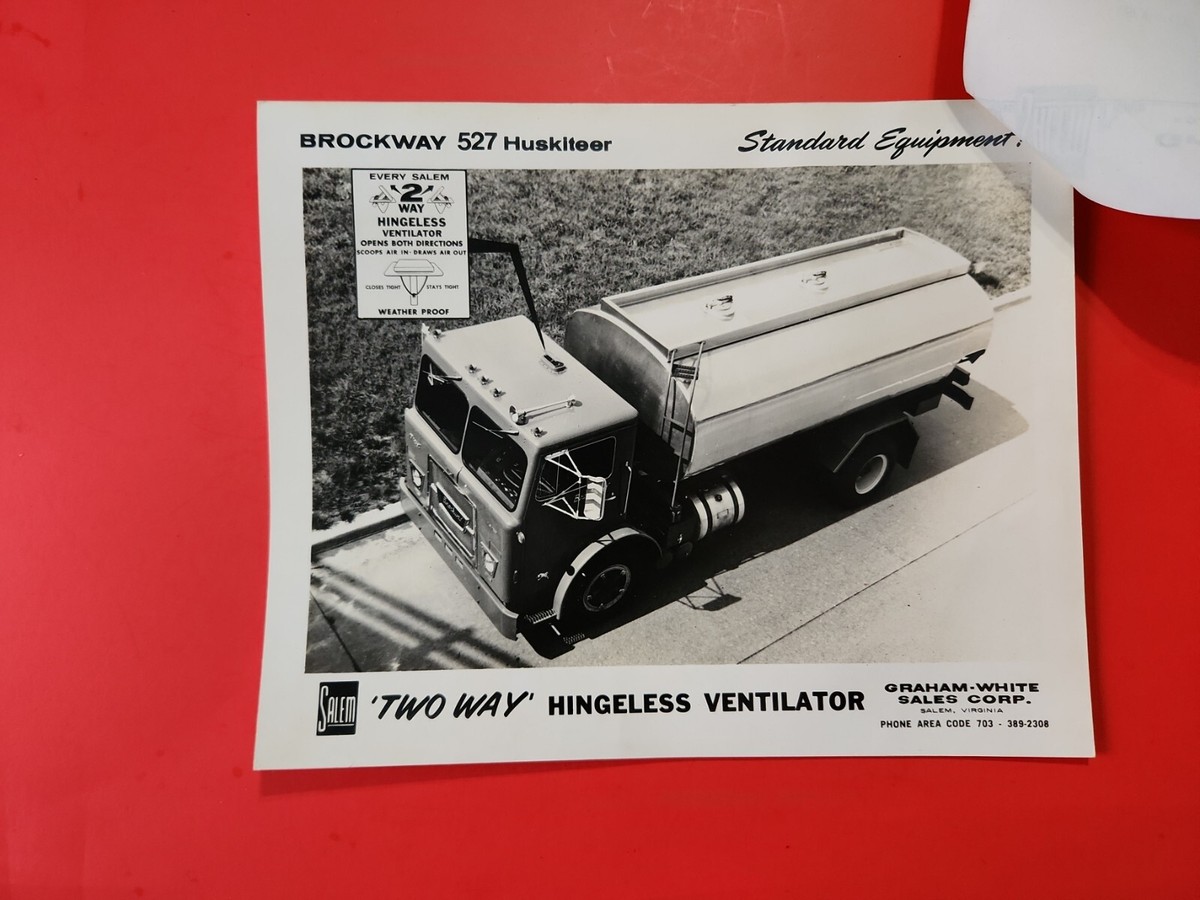1973 Brockway Trucks Model 527 Huskiteer B&amp;W Photo Advertising 