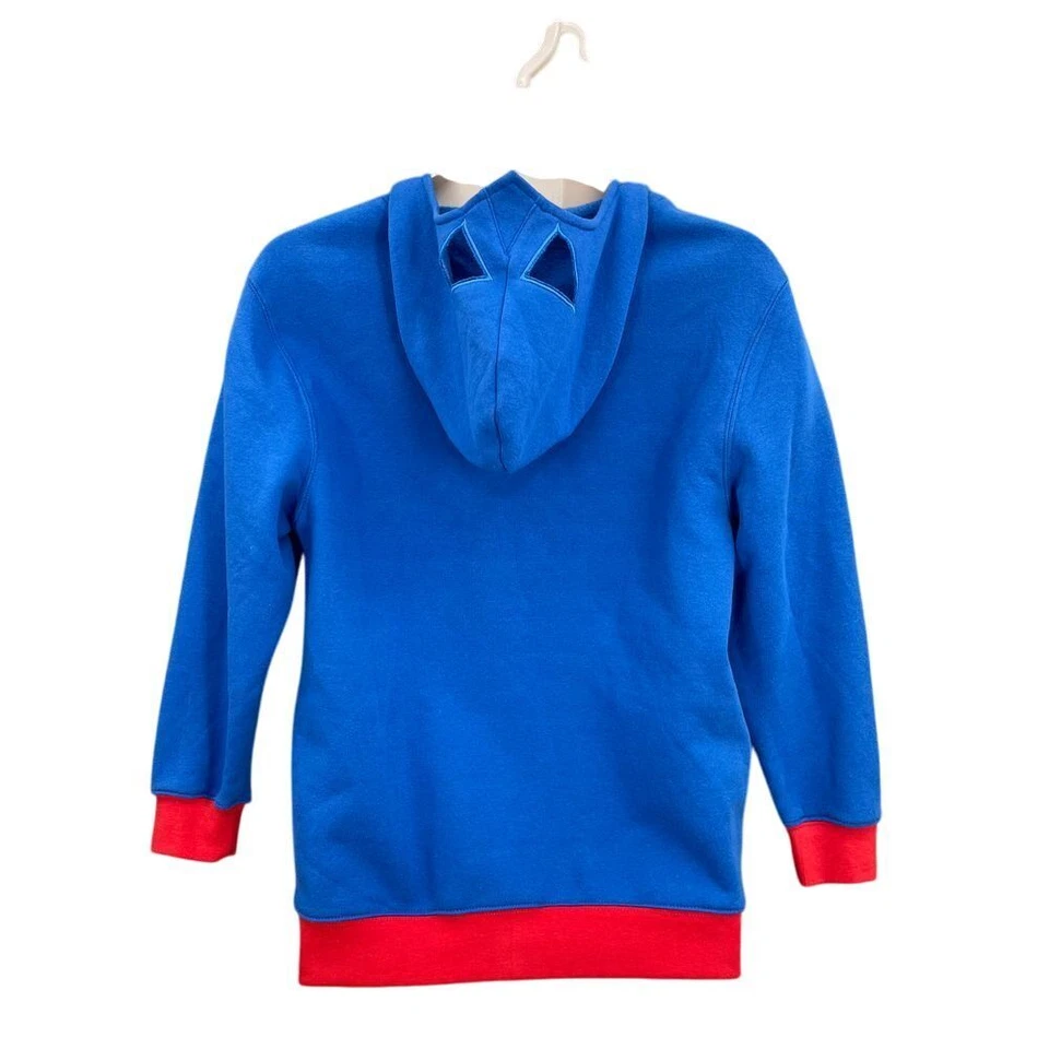 DC Comics Superman Jacket Boy L 10/12 Blue Full Zip Hoodie Muscle Sweatshirt - Image 2 of 4