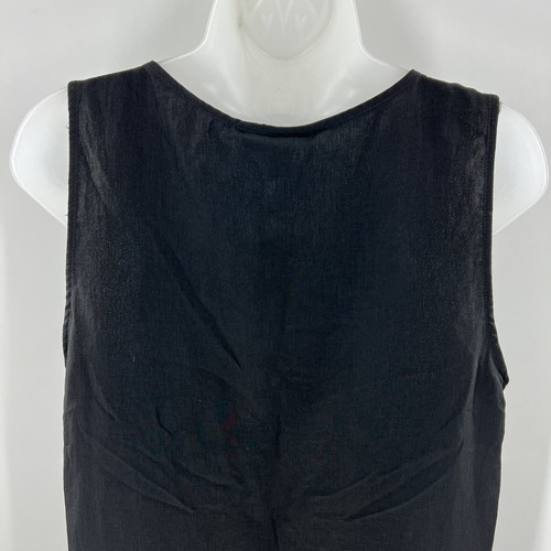 TopShop Womens Long Black Dress Sleeveless Buttoned Size 8 - Afbeelding 13 van 18
