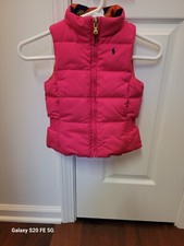 Polo Ralph Lauren Reversible Down Vest in Pink/Orange 4T toddler