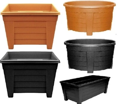 Plastic Long Square Oval Plant Planter Indoor Outdoor Garden Window Flower Pots