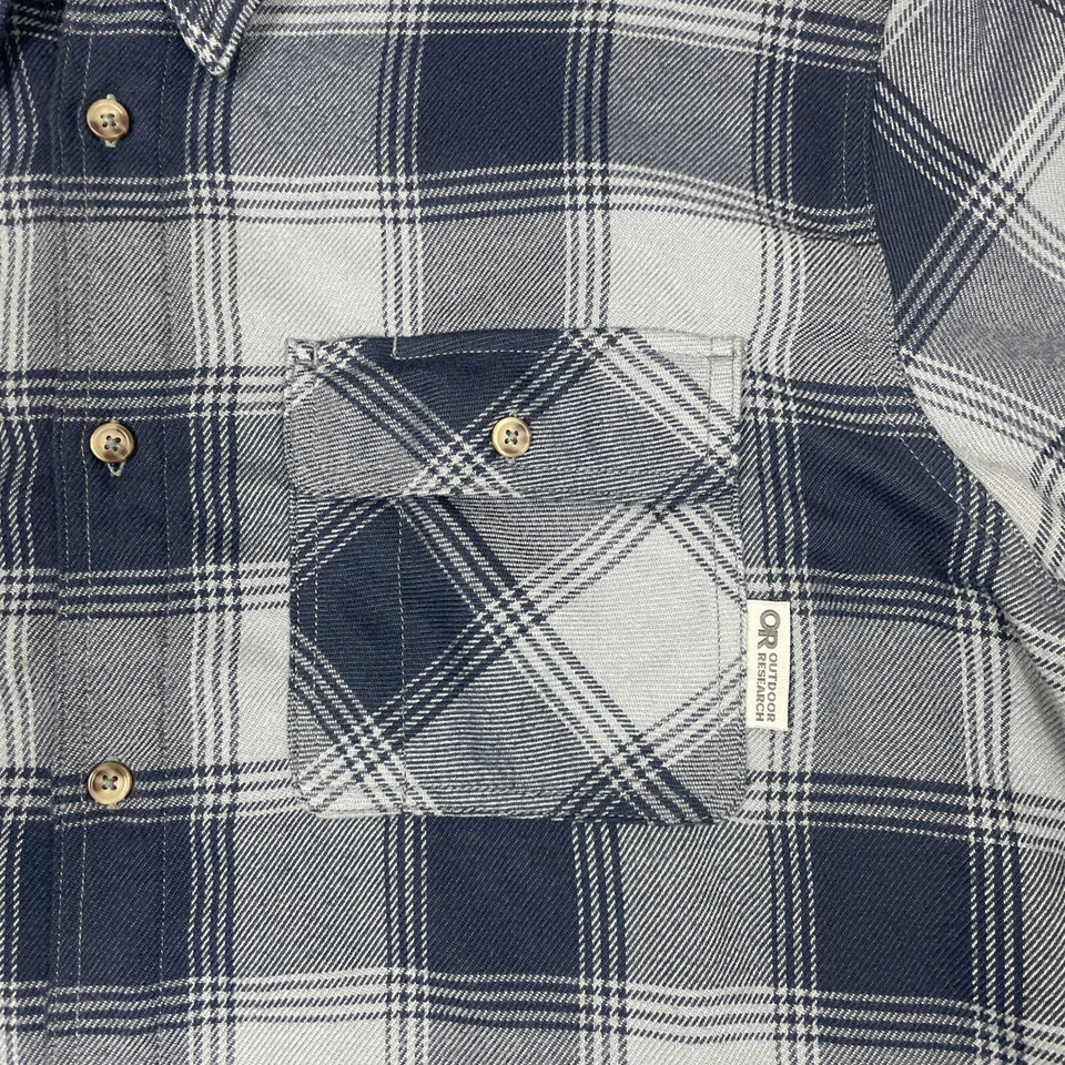 Outdoor Research Flannel Shirt Men's XXL Feedback Midweight Blue soft warm - Image 3 of 4