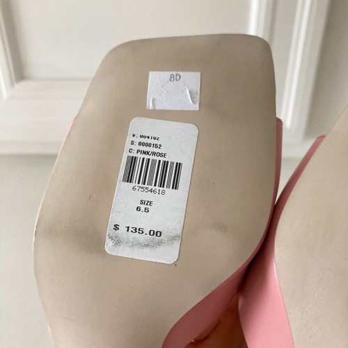 Jeffery Campbell Anthropologie Square Toe Mules Pink Leather Sz 6.5 NWT - Picture 6 of 6