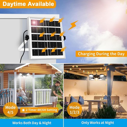 Solar Pendant Light Outdoor Indoor Daytime Work For Shed/Chicken Coop/Backyard - Picture 9 of 14
