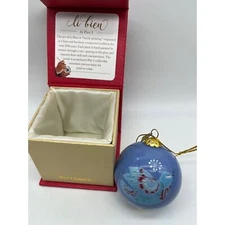 Li Bien By Pier 1 Hand-Painted "Peace 2019" Glass Ornament 2.5" round