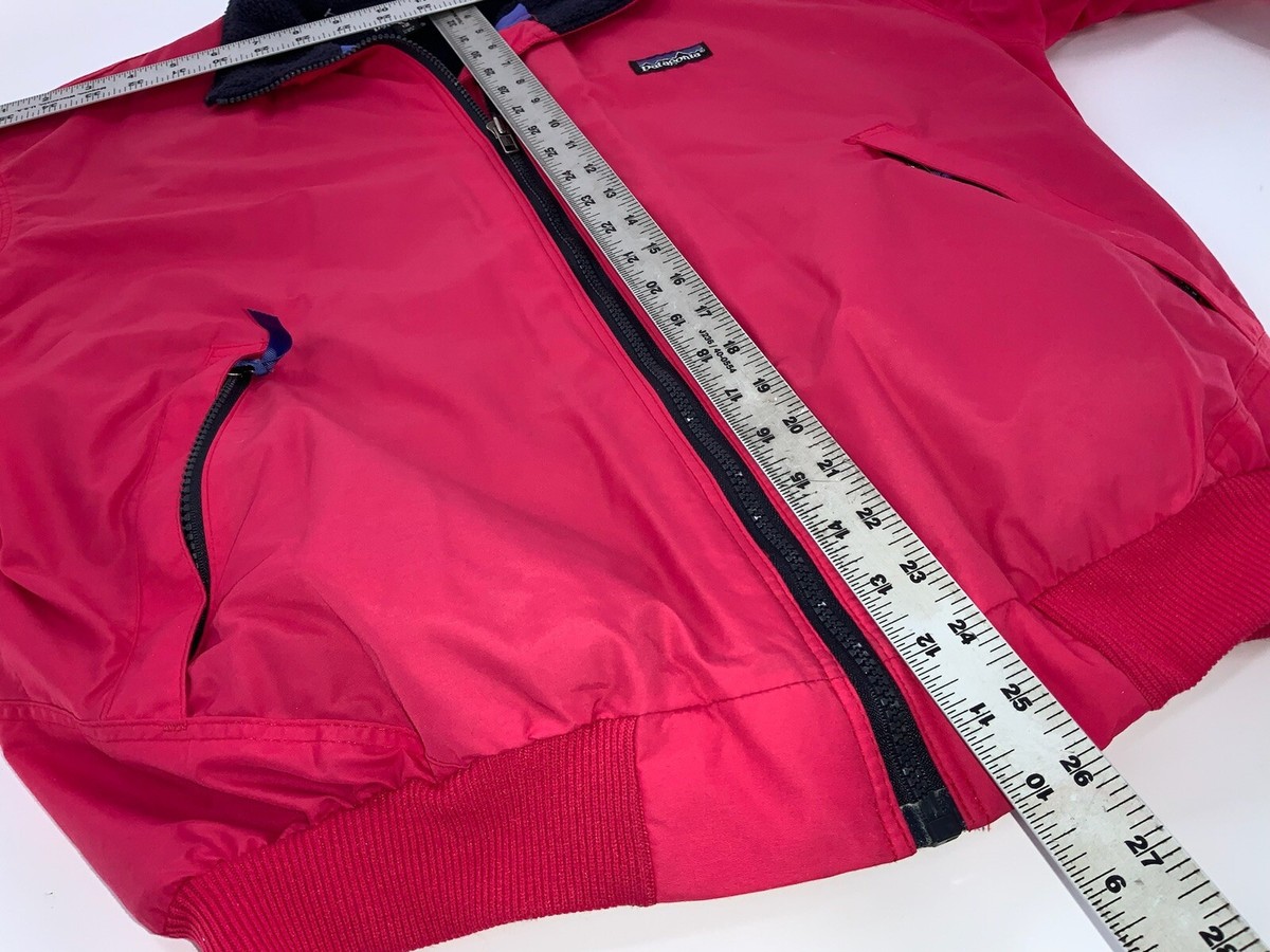 Patagonia Retro Jacket Sz 12 Women Hot Pink Nylon Zip Made In USA