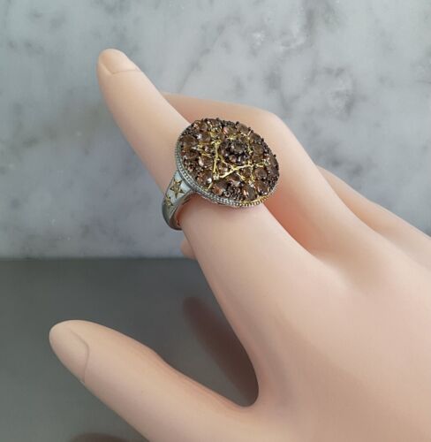 Jenipapo Andalusite & Zircon Cluster Star Design Ring 3.90 CTW 925 Silver Size 7 - Picture 7 of 19