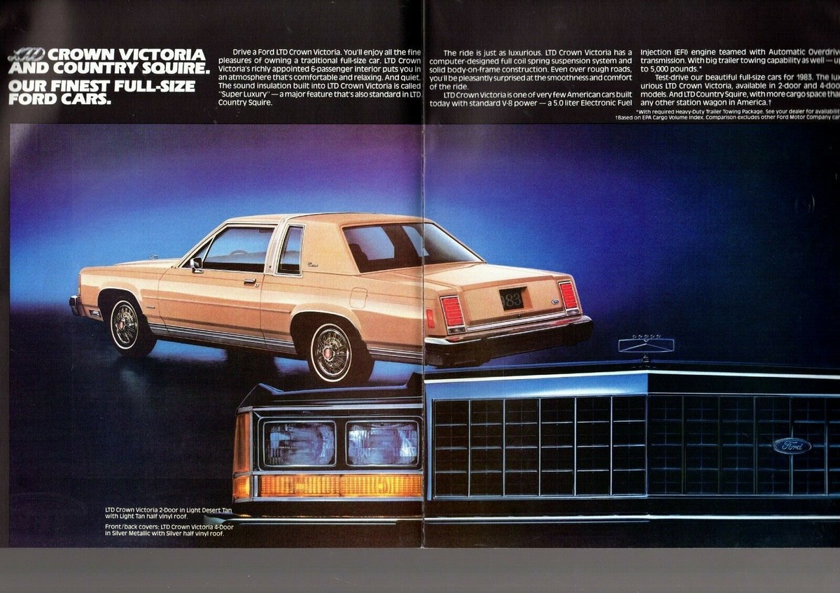 1983 Ford LTD CROWN VICTORIA Brochure / Catalog with Spec's