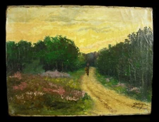 J Demeyer Oil on Canvas Impressionist End Xixth 42 CM