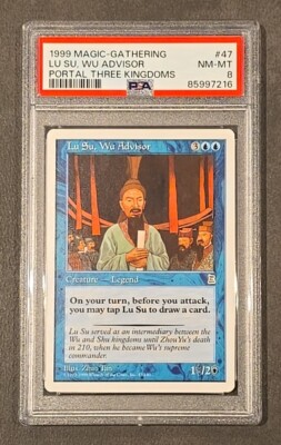 Magic The Gathering ~ Lu Su, Wu Advisor ~ Portal Three Kingdoms #47 ~ PSA 8
