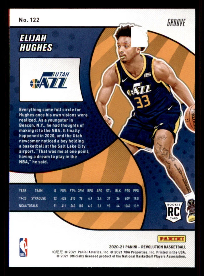 2020-21 Panini Revolution Groove #122 Elijah Hughes - Image 2 of 2