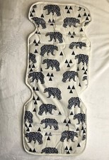 Baby Stroller Cushion, Universal Breathable Carriage Mat White Bear Print