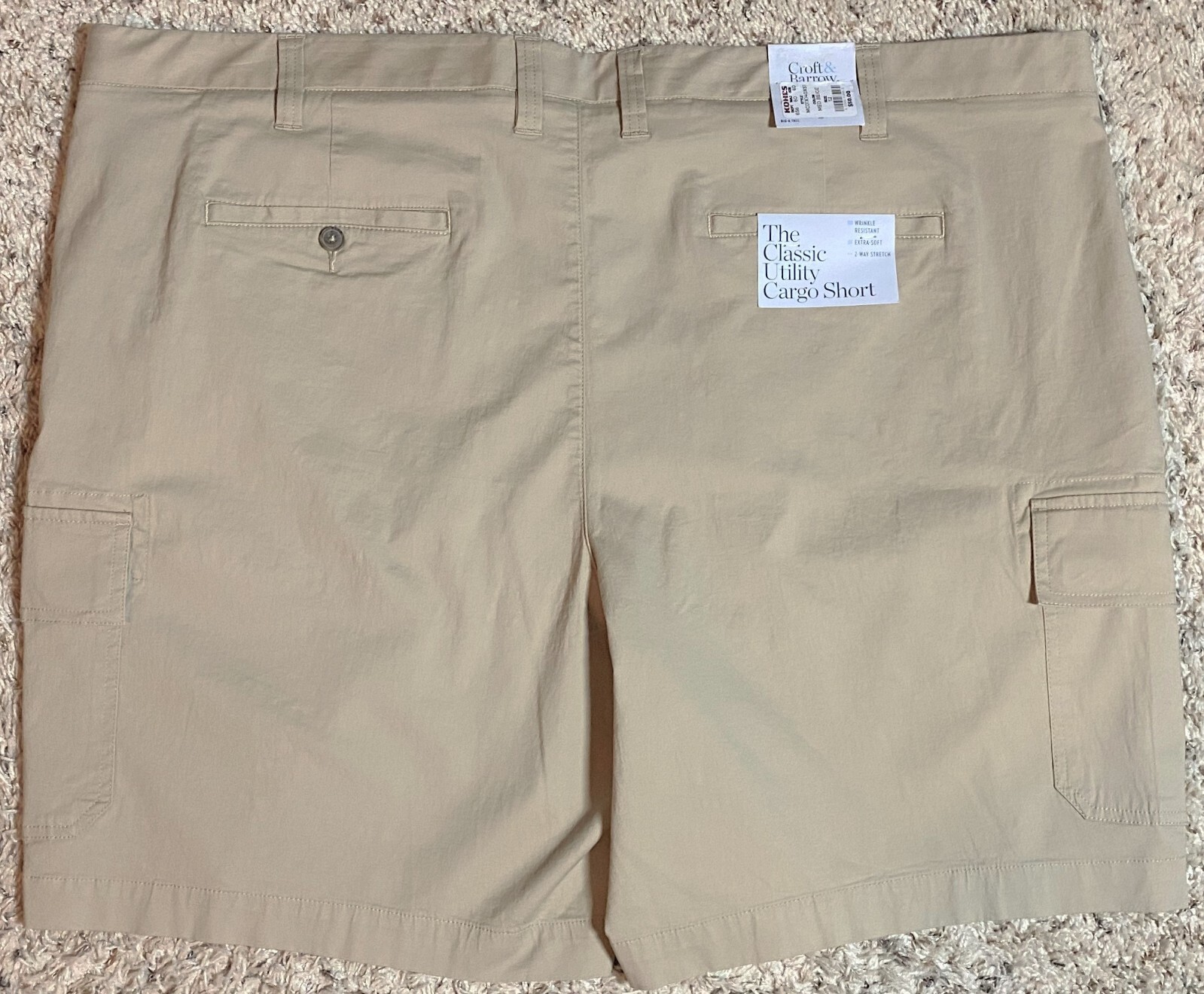 Men's Croft Barrow Big Tall Classic Utility Cargo Shorts, Size