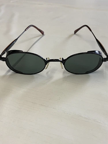 Unisex MATSUDA Black Vintage 1990s Japan Oval Sunglasses 10608