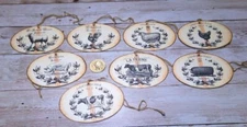 8~Vintage~Farm House~Oval Shaped~Junk Journal~Linen Cardstock~Gift~Hang~Tags