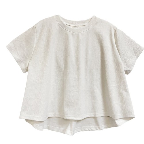 Women's Loose Top Denim T-Shirt Irregular Stripe Design