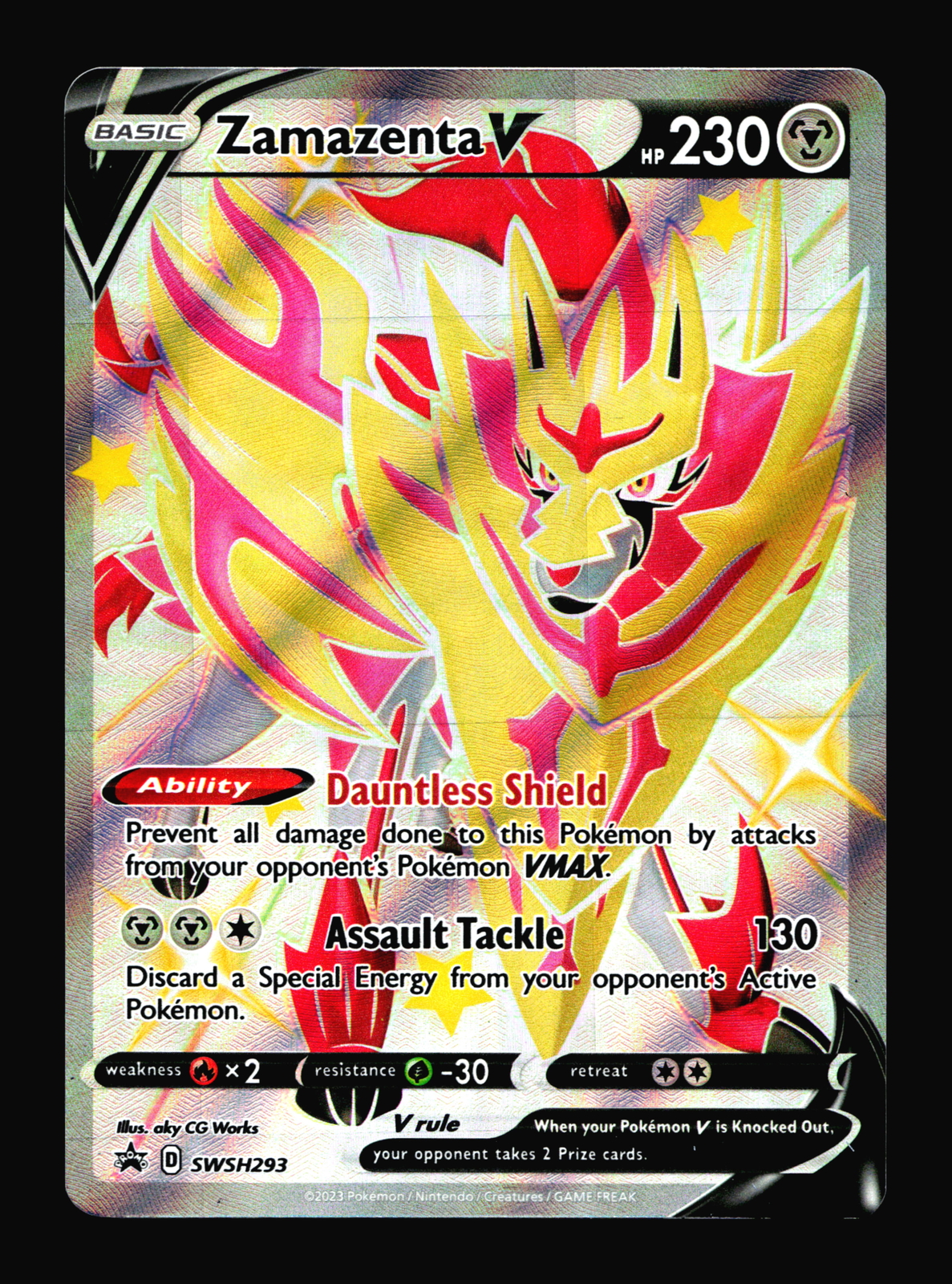 Zamazenta V Black Star Promo SWSH293 Shiny Holo Promo Pokemon Card T2-67