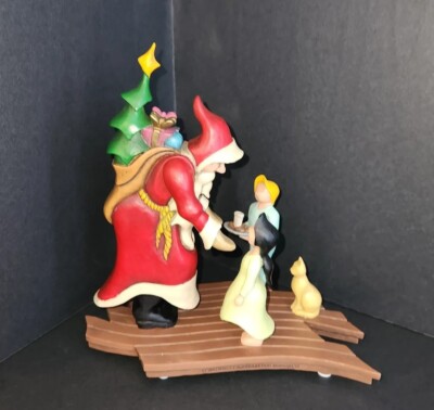 SOON WOULD BE THERE-Kids Cat Give Santa Cookies Christmas Sculpture Decor SIGNED