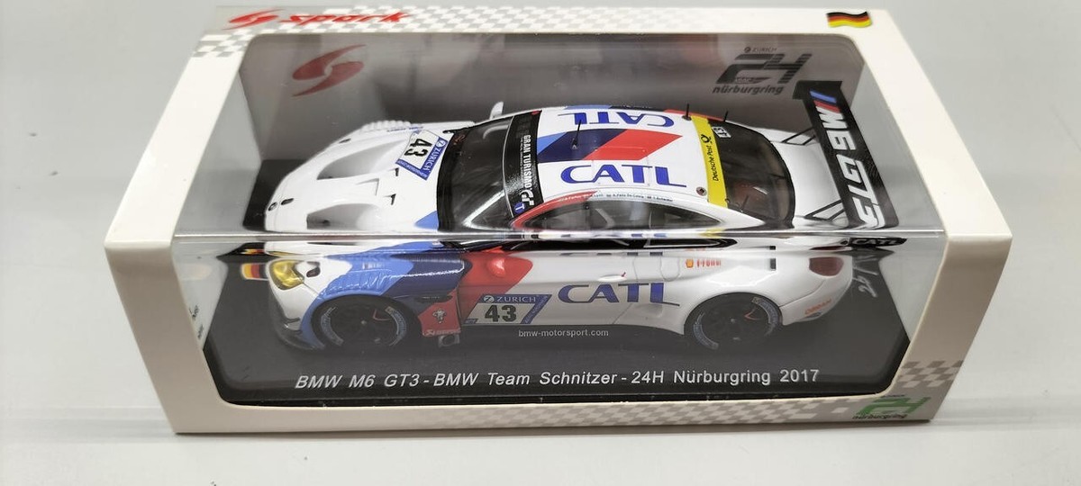 1/43 Spark BMW M6 GT3 24H Nurburgring 2017 #43 White w/ Box 1/43 Spark BMW M6 GT3 24H Nurburgring 2017 #43 White w/ Box