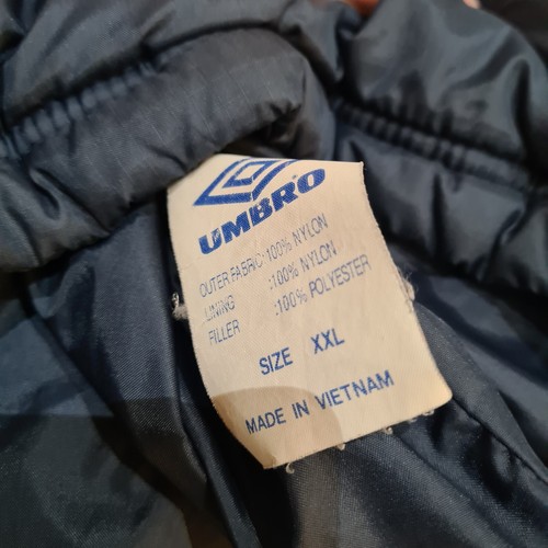Vintage Umbro Jacket Mens 2XL XXL Blue Puffer Quilted Football Down Long Winter - Picture 8 of 11
