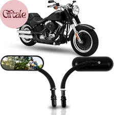 Universal 8MM/10MM Black Mini Oval Side Mirrors Motorcycle Rear View Mirrors Com