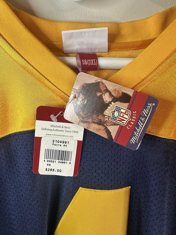 Auténtica camiseta Mitchell & Ness Green Bay Packers Brett Favre 4 para hombre 52 3XL Foto 4 de 4