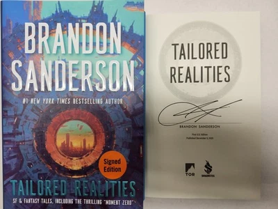 BRANDON SANDERSON SIGNED AUTOGRAPHED TAILORED REALITIES HARDCOVER BOOK 2025 NEW