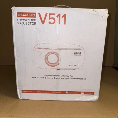 Bigasuo Home Theater Projector B-506B Bluetooth With Projection Screen 1080P