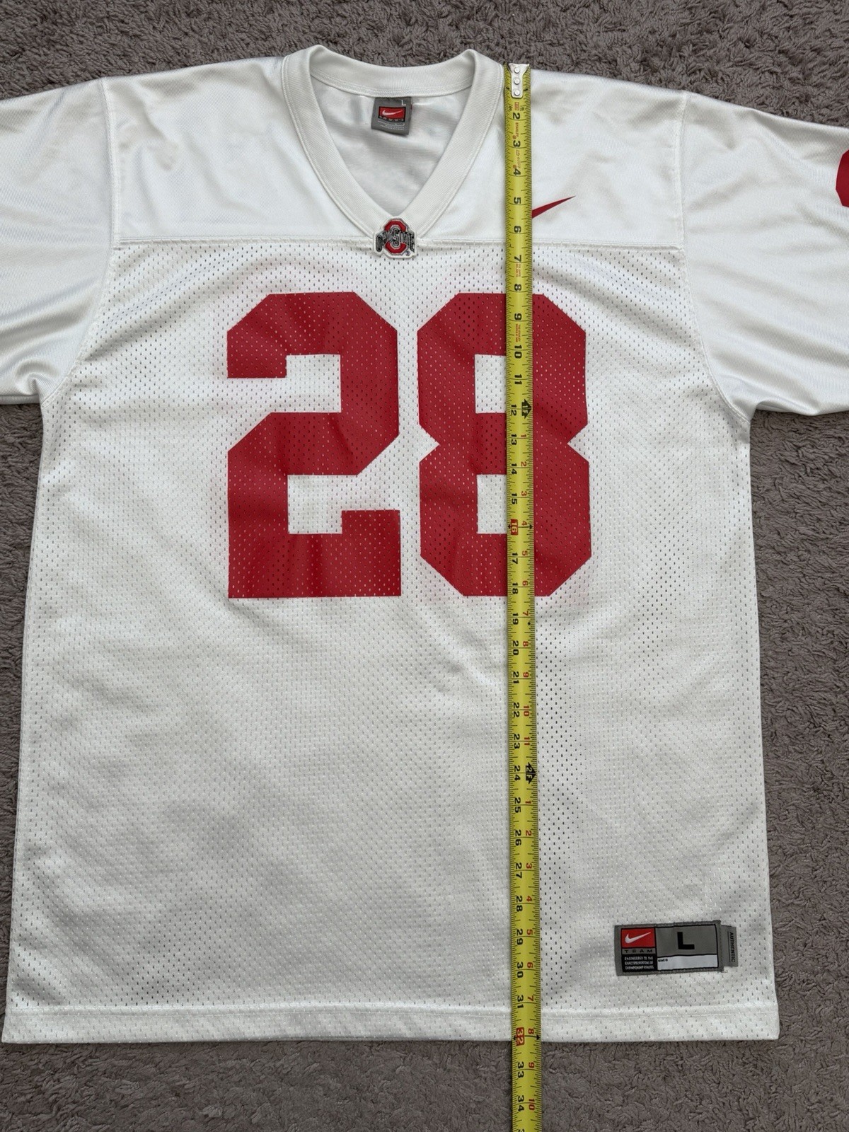 Nike Ohio State Buckeyes #28 Chris Beanie Wells White Jersey Men’s Size Large thumbnail 6