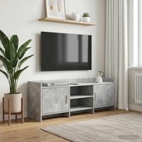 Tv-Schr?Nk 130 X 33 X 47 Cm Betongrau Holzwerkstoff
