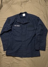 US Navy 2POC Coat Size Medium-Long Flame-Resistant Class-1 Blue Blouse USN