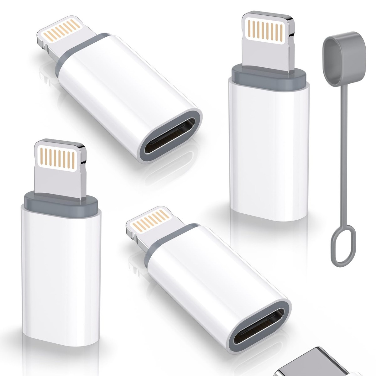 USB C Type C to Lightning Adapter MFi Certified 4 Pack 27W Fast