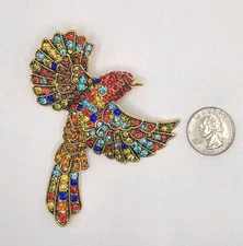 Bird Pin Brooch Christmas Fashion jewelry Statement NEW Free Ship LARGE 5 Inch