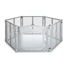 North States Petyard 5.5ft Folding 6Panel Dog Playpen 26in Indoor/Outdoor Gray