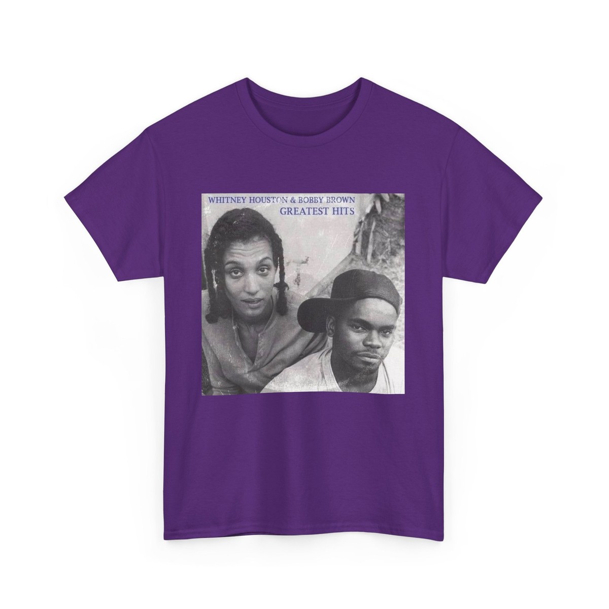 New Adult Whitney Houston Bobby Brown Greatest Hits Graphic Tee