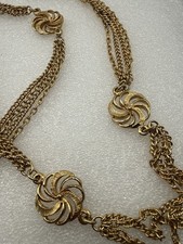 Vintage Gold Tone Swirl Chain Belt Necklace Convertible 33 -39 Lot 1513