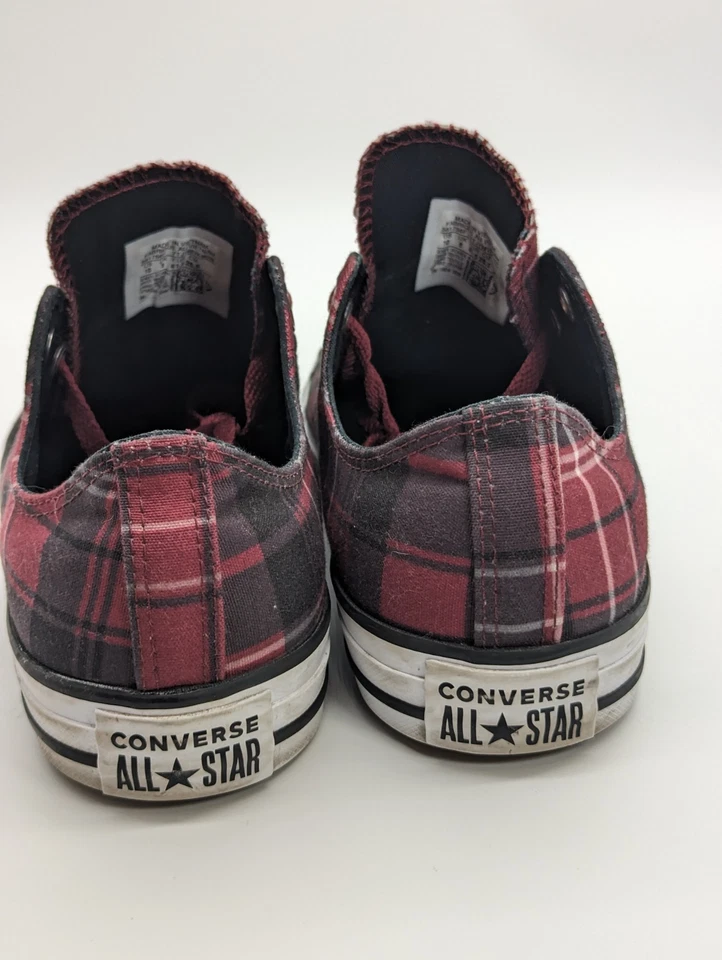 Converse All-Stars бордовый бордовый бордовый клетку женщин размер 10 низкий верхний Chuck Taylor - Изображение 4 из 4