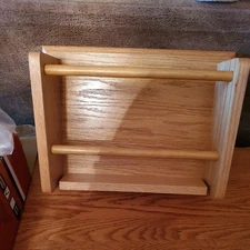 Wall Mounted Oak Wood Finish Magazine Holder Tabletop Magazine Storage Organizer