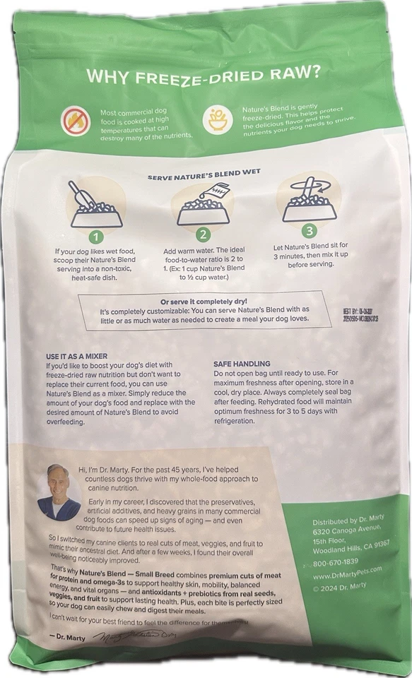 80oz Dr. Marty Nature's Blend Small Breed Natural Freeze Dried Raw Dog Food - Image 2 of 3