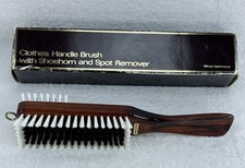 Vintage West Germany Clothes Handle Brush with Shoehorn Spot Remover Wood