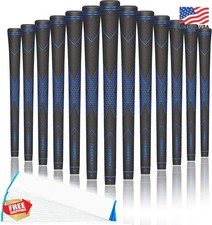 CHAMPKEY Premium Rubber Golf Grips 13 Pack Blue Black Standard High Traction